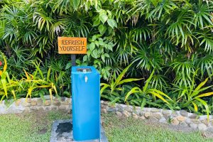 A water refill station at Sofitel Fiji Resort & Spa