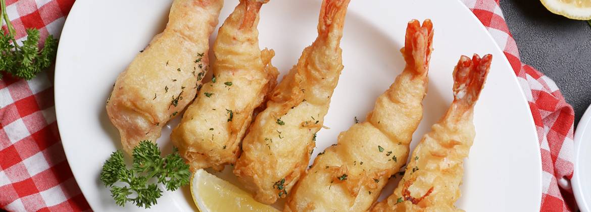 Salted Egg Prawn Fritters