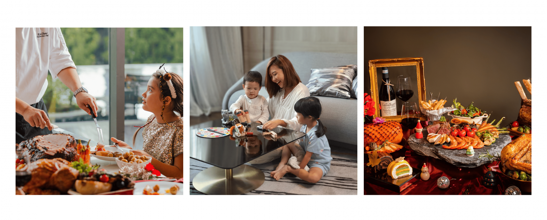 Family enjoying staycation at Novotel Singapore On Stevens during Christmas holidays.