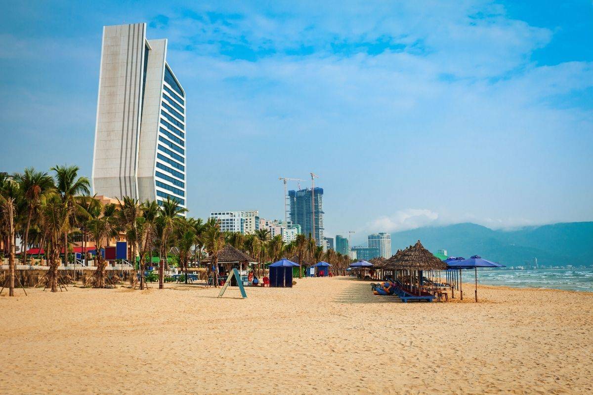 1-2-3 swimming area at My Khe Beach in Da Nang