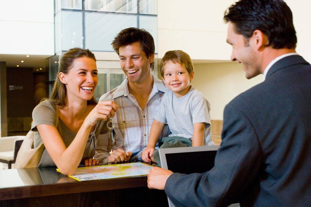 family checking in at Novotel Danang Premier Han River
