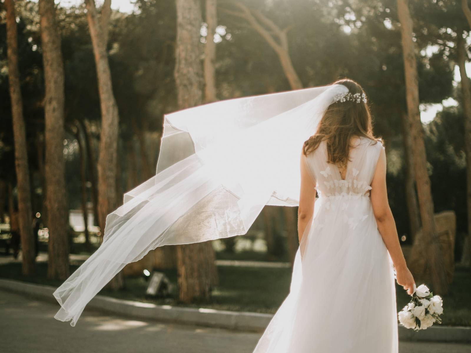 Bride on outdoor wedding