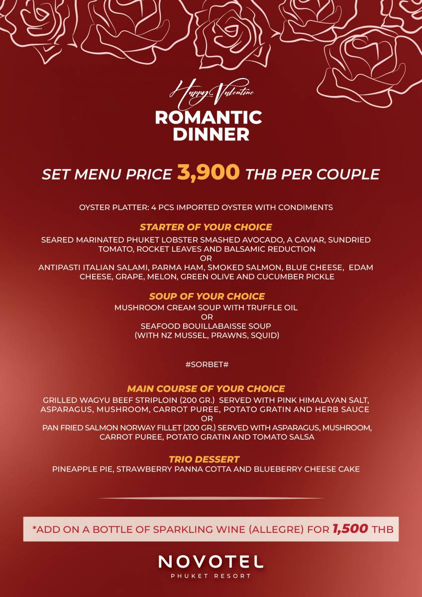 Novotel Phuket Resort Valentine’s Day Dinner in Phuket 2025