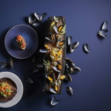 Black Corn Taco, Wagyu Tartare, Grilled Bouchot Mussels