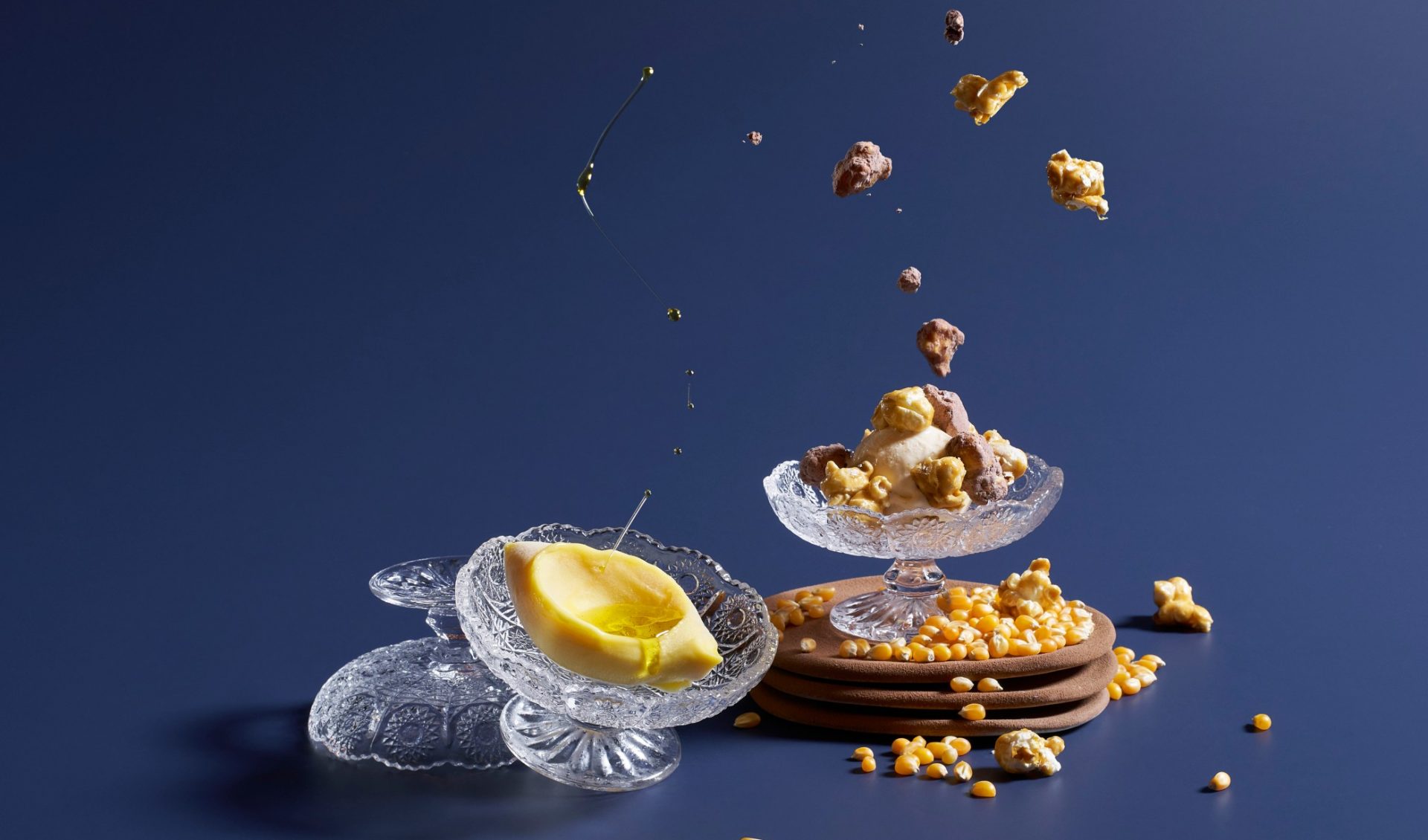 Popcorn Ice Cream & Jackfruit Sorbet