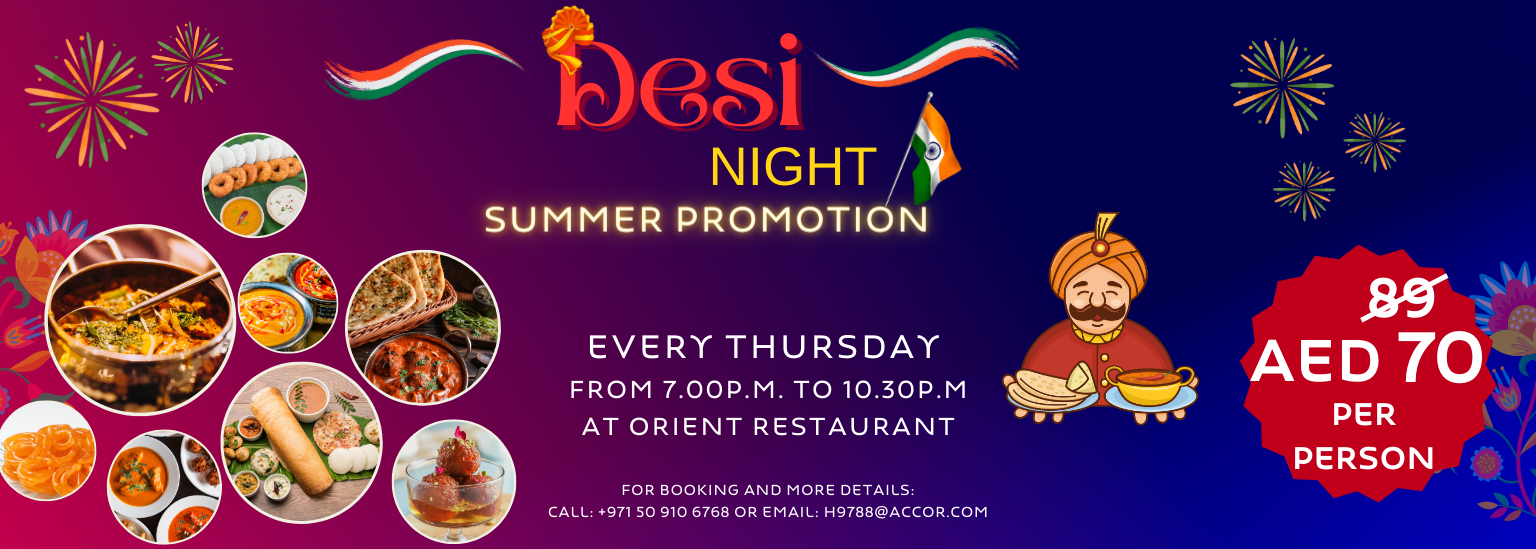 Desi Night Buffet | Novotel Sharjah Expo Centre, 4-Star Hotel