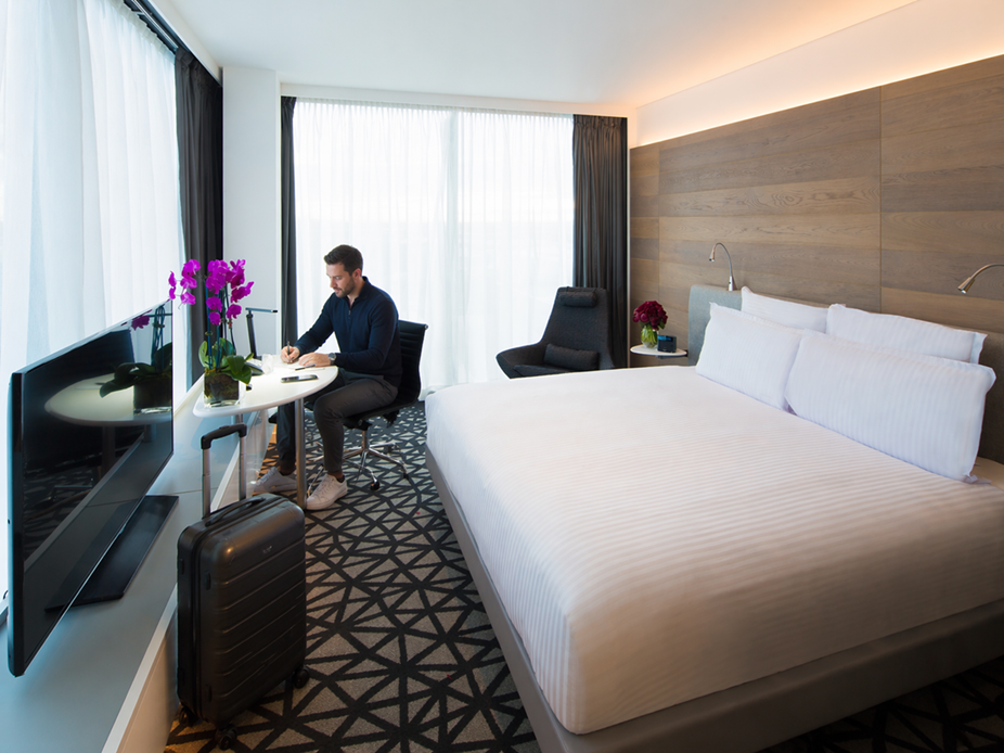 Guest sitting in room