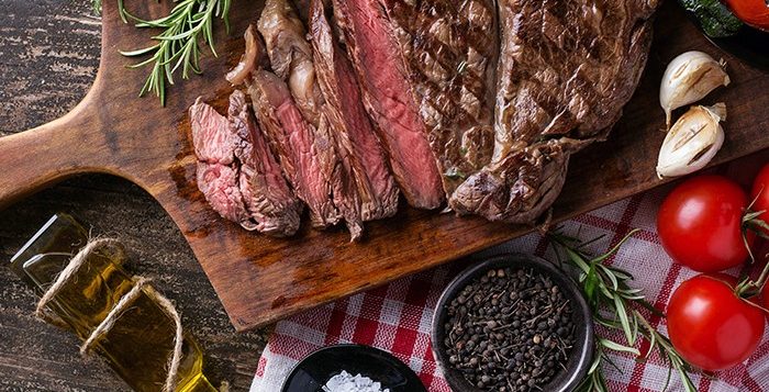 high-angle-view-meat-cutting-board