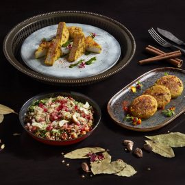 Tamatar Kaju Chaat, Thandai Paneer Tikka & Suba Charmagaj Kebab