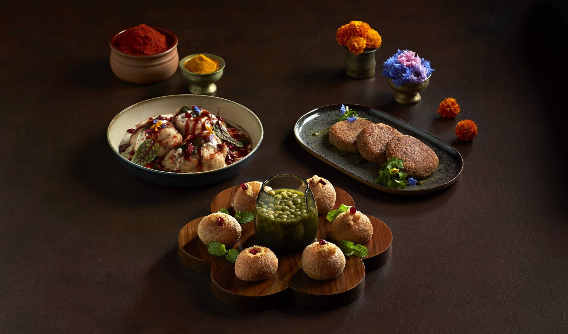 Dahi Bhalla, Pani Puri & Yam Kebab