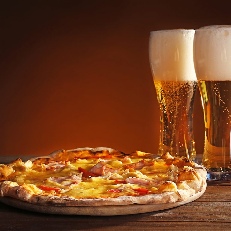 Pizza with Beer