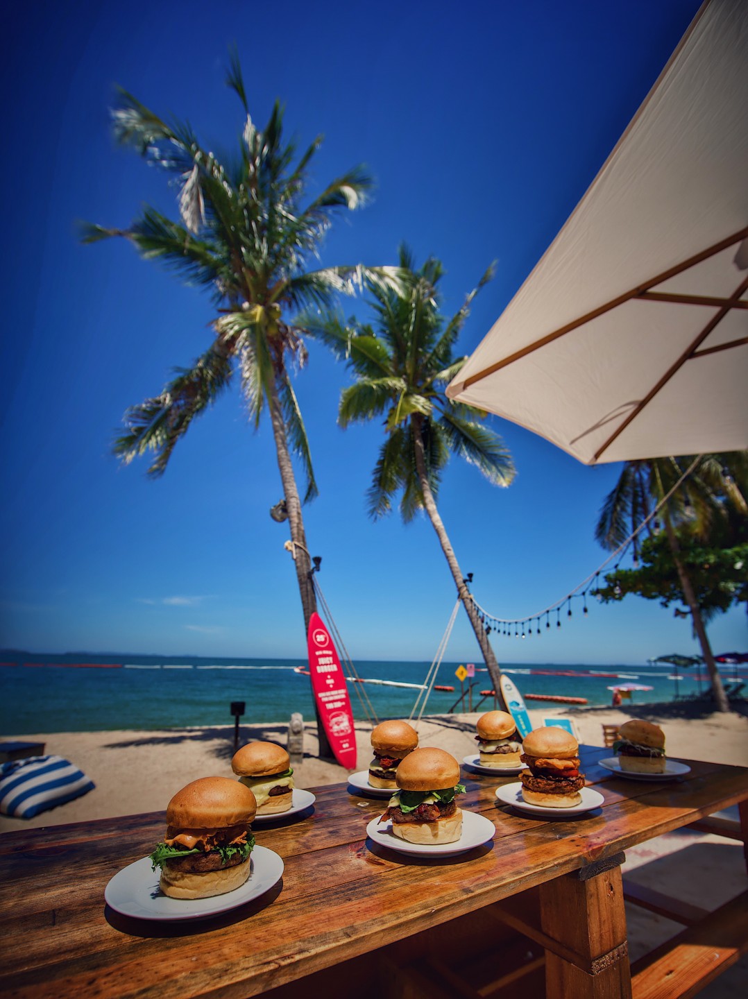 Burger on the beach