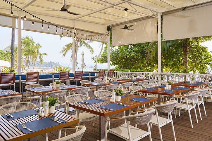 beachfront restaurant outdoor area