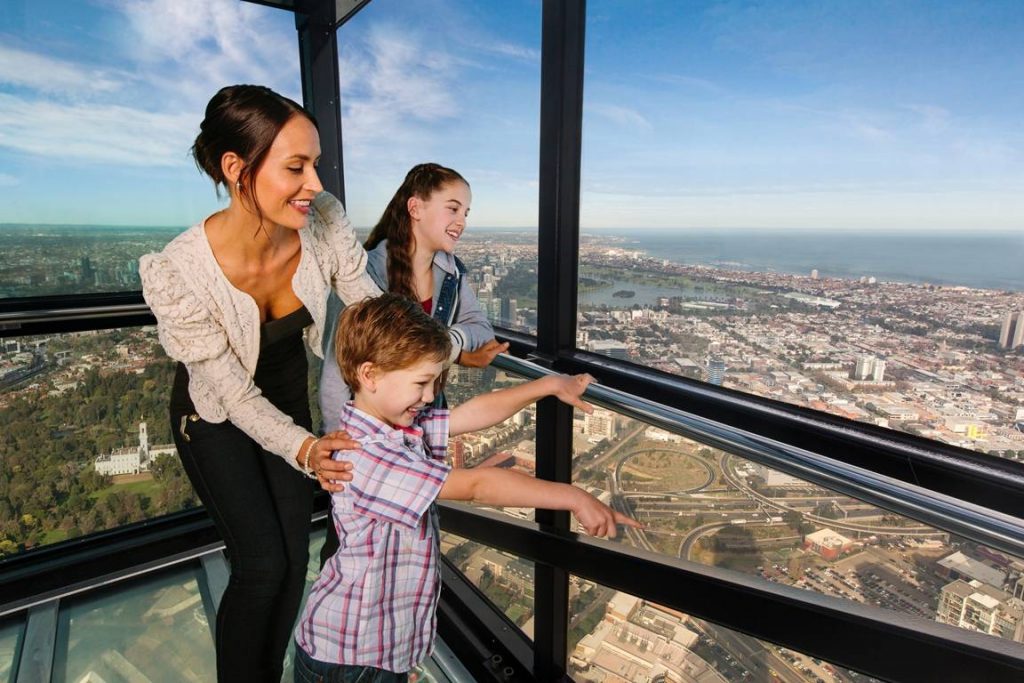 Family experiencing Melbourne Skydeck
