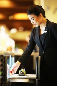 waitress serving at the best buffet in manila | sofitel hotel