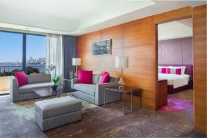 hotel staycation junior family suite living room - sofitel manila