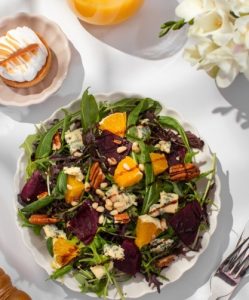 Business lunch set menu at Seasons restaurant Pullman Dubai JLT with salad and beverages