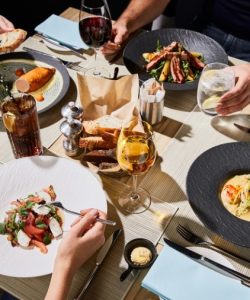 Hotelier night at La Vue Pullman Dubai JLT with dining table and drinks during 50 percent offer