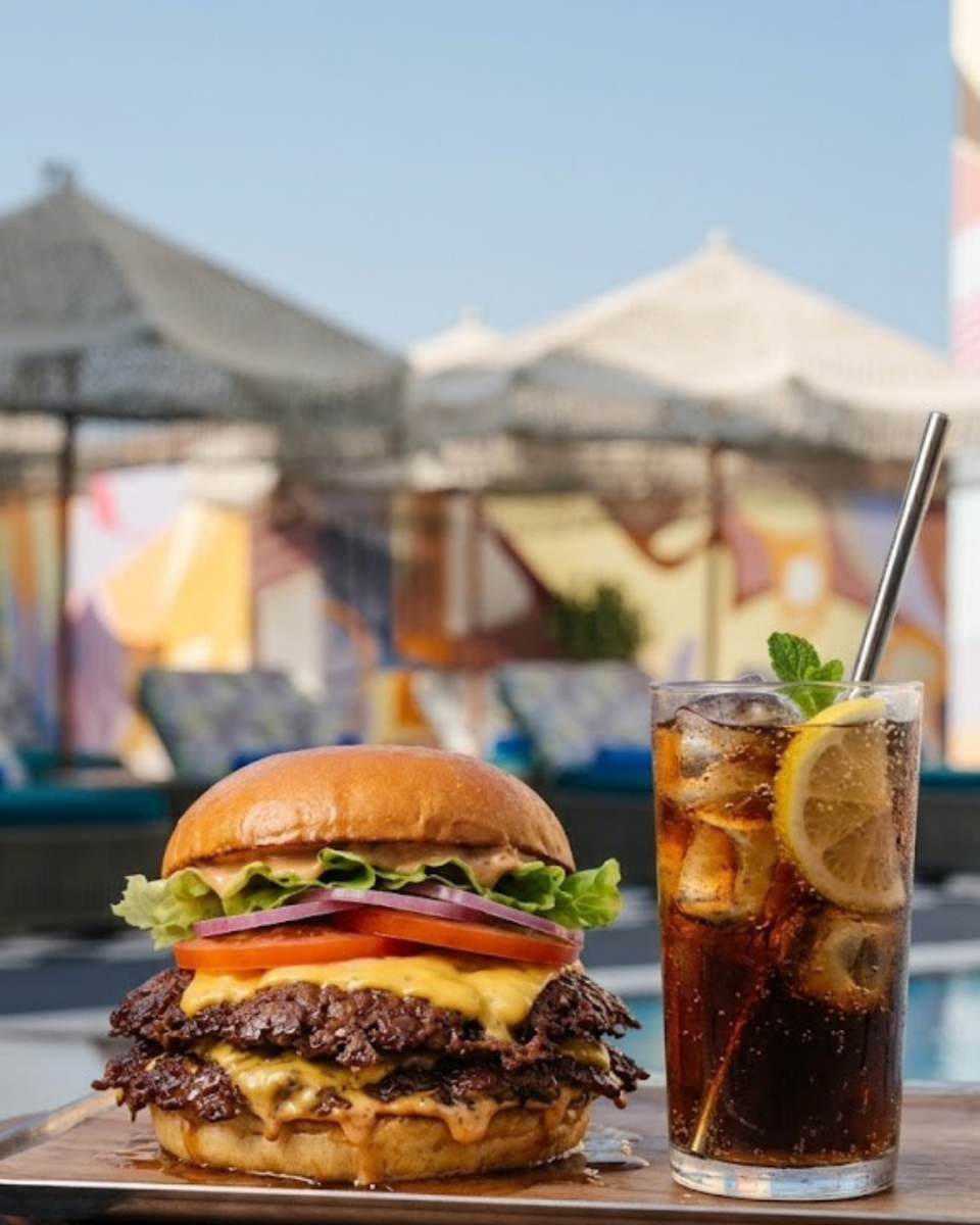 Smash burger combo in JLT at Social 35 Pullman Dubai JLT
