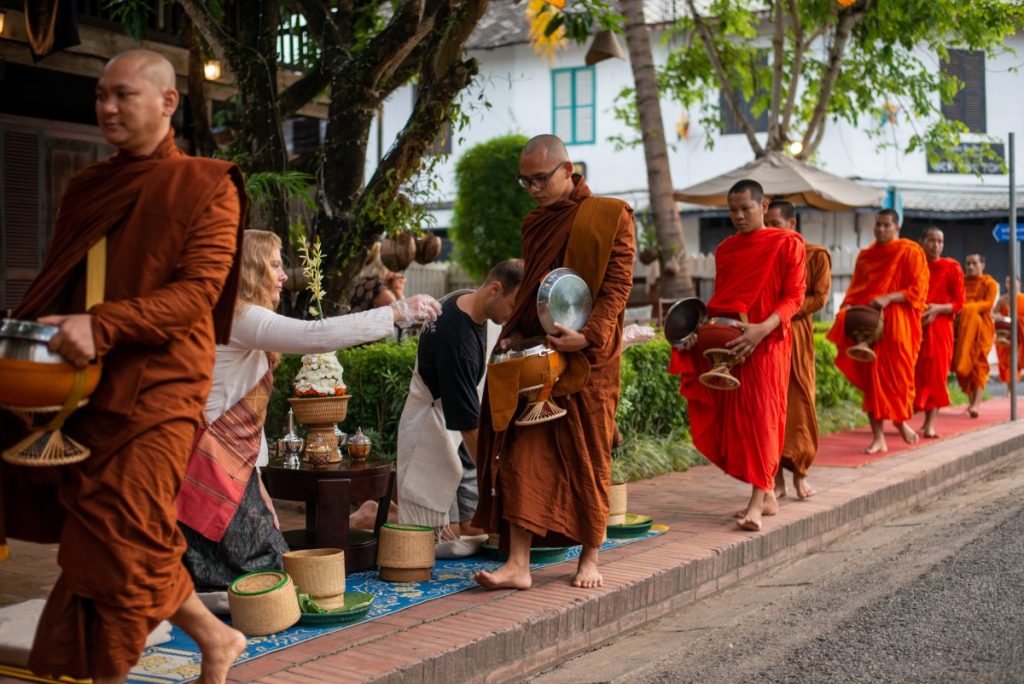 Alms Giving ceremony in Luang Prabang
