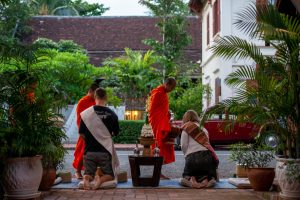 Alms Giving ceremony in Luang Prabang