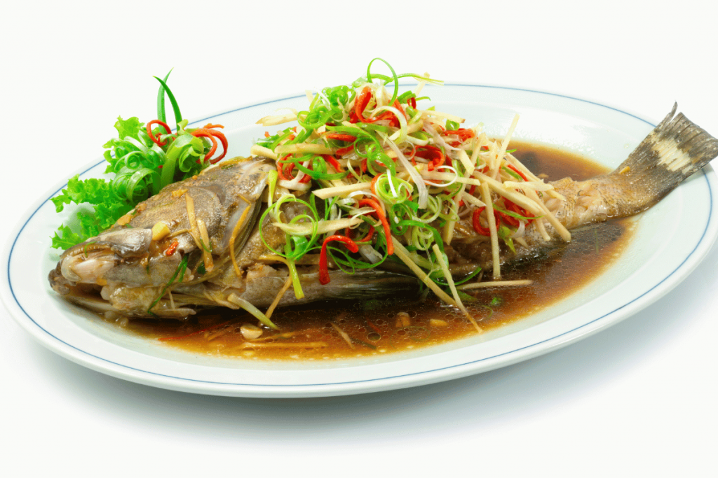 Grouper Steamed with Soy Sauce - Lao Dai Seafood Restaurant