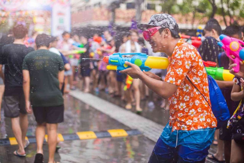 April in Thailand is known for Songkran, the Thai New Year festival known for water fights and cultural celebrations