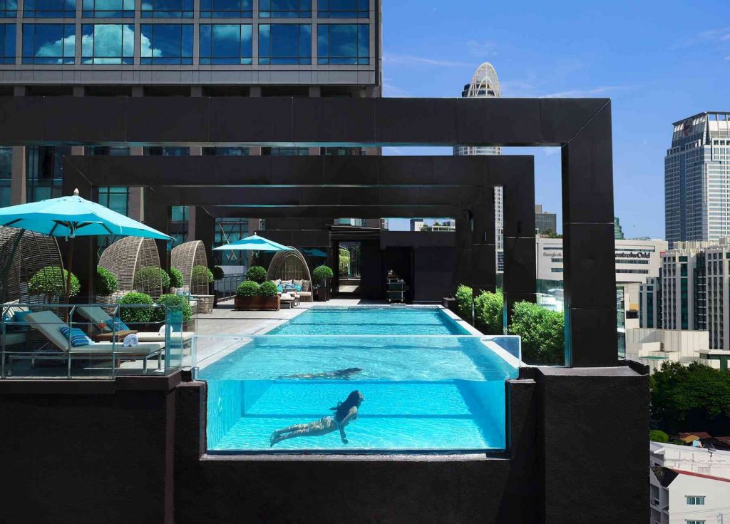 The Edge - Pool Bar is a stunning infinity pool located on the top floor of the VIE Hotel Bangkok