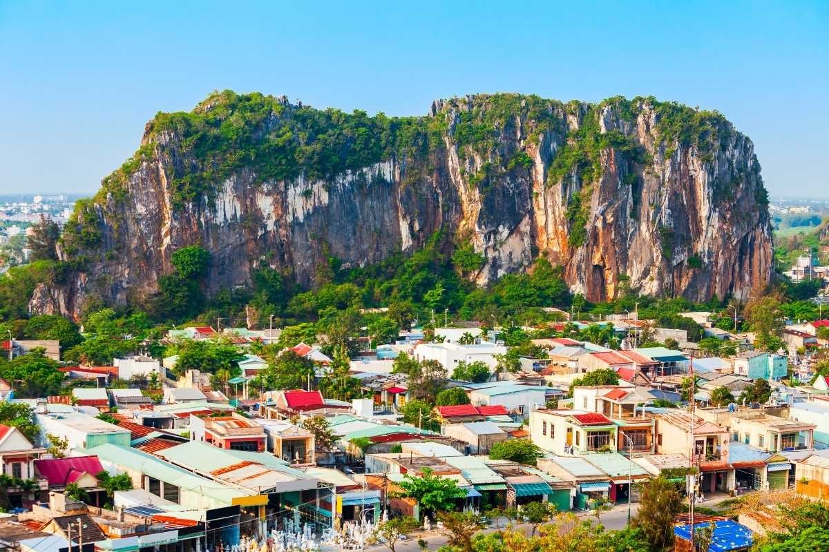 Marble Mountains Da Nang scenic site with limestone mountains, pagodas, and natural caves