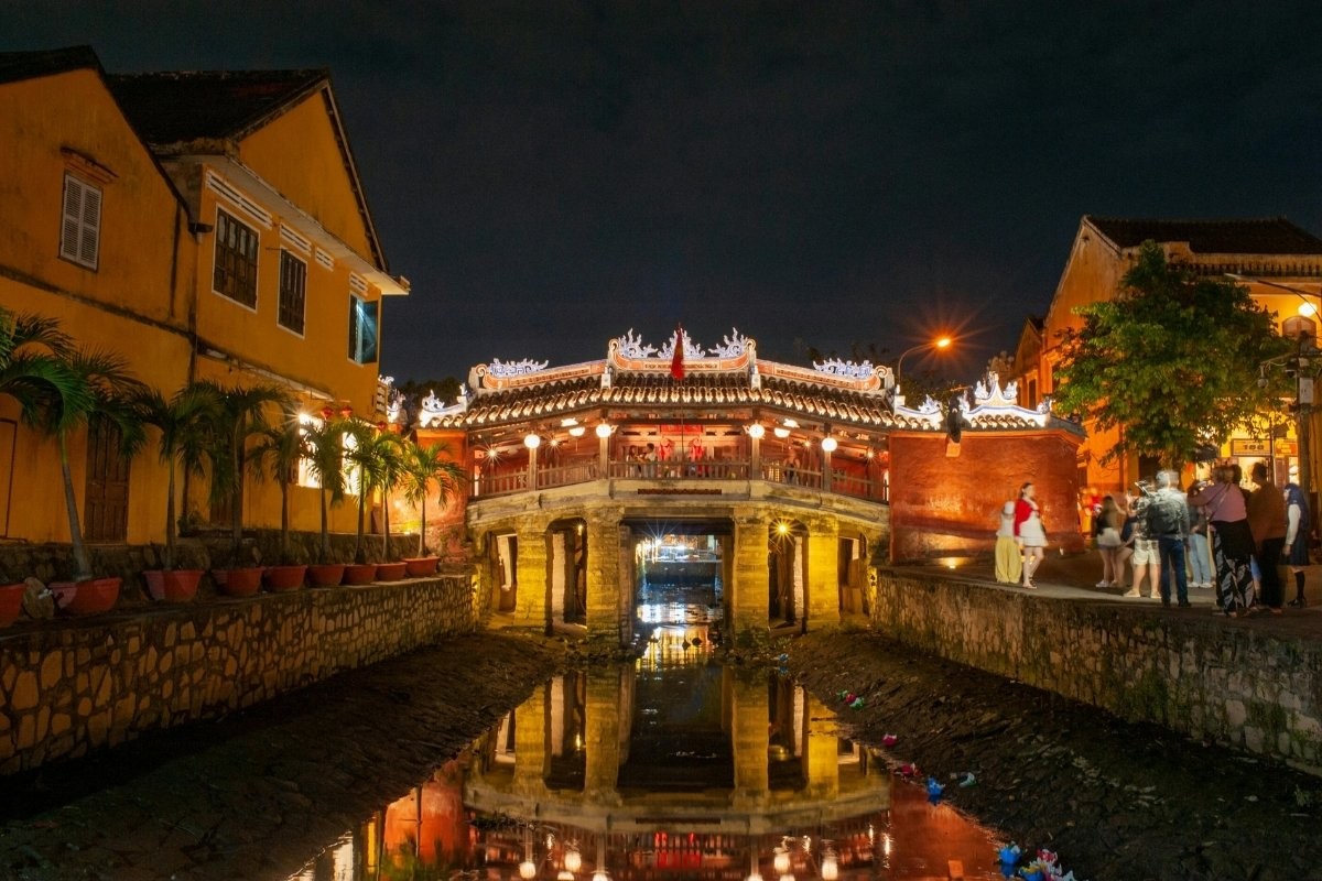 Japanese Bridge in Hoi An at Night