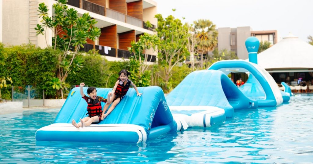 Wibit water obstacle course at our family resort in Hua Hin
