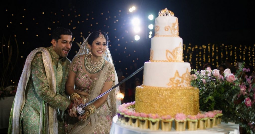 Cake ceremony for Indian wedding at SO Sofitel Hua Hin event lawn