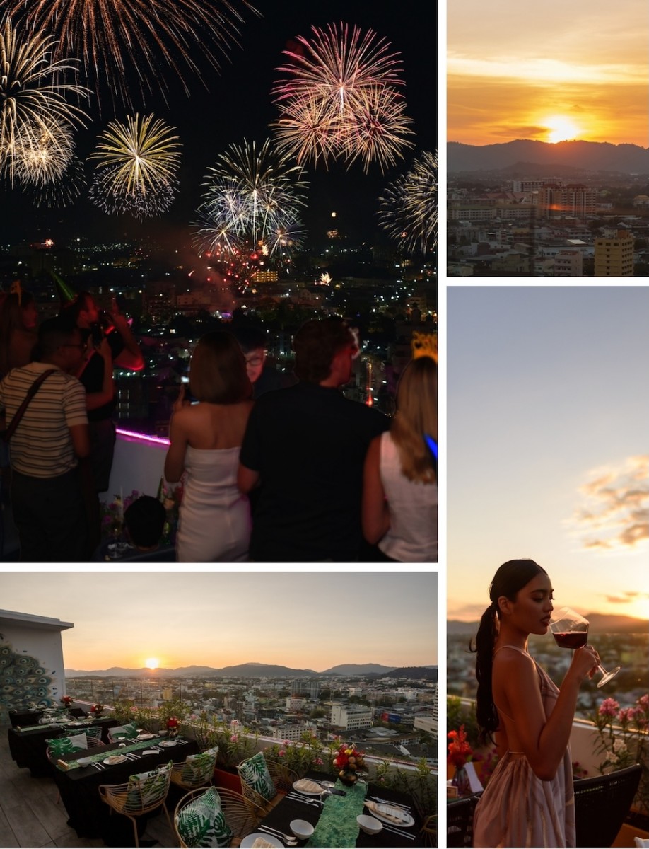 New Year's Eve dinner and countdown party at Estrela Rooftop, Phuket
