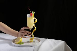 yuzu sour cocktail, flavors of Japan and Korean, authentic Asian cocktail, infinity bar pullman danang beach resort