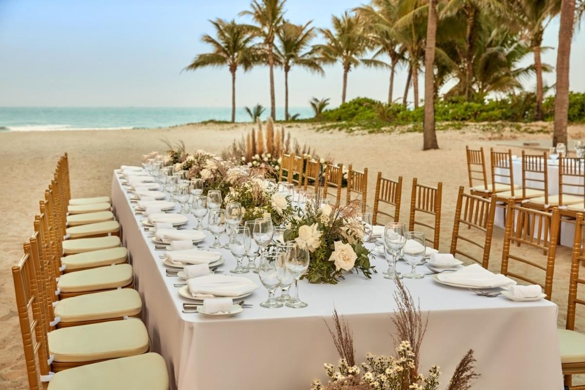 Wedding Long Table Setup Pullman Danang Beach Resort