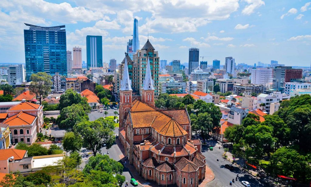 Top things to do in Saigon: Aerian View of Saigon Notre Dame Basilica