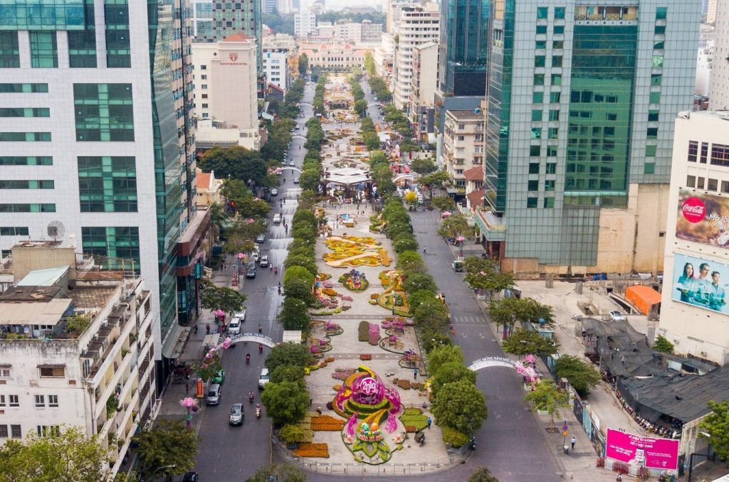 Top Things to do in Saigon: Explore Nguyen Hue Street: Aerian View of the Nguyen Street