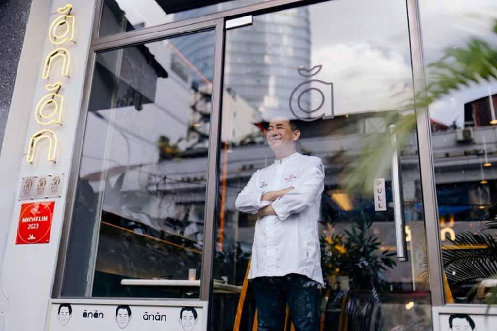 Chef Peter Cuong Franklin at Anan Saigon, a one MICHELIN Star restaurant in Ho Chi Minh City.